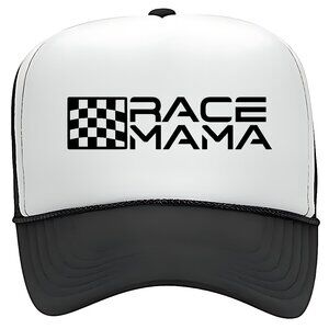 Race Mama Foam Trucker Mesh Snapback Cap Hat Black